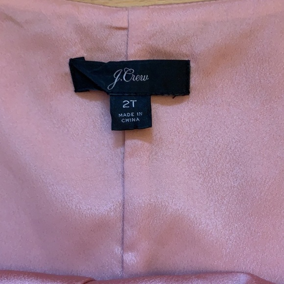 J Crew Satin Blush Pink Button Down Midi Dress 2T - Picture 12 of 15
